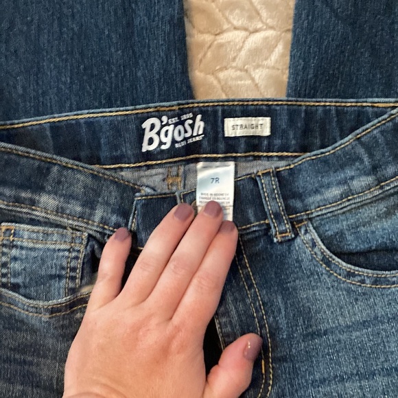 Oshkosh B’gosh Boys Straight Leg Medium Wash Denim Jeans, 7 - Picture 3 of 3